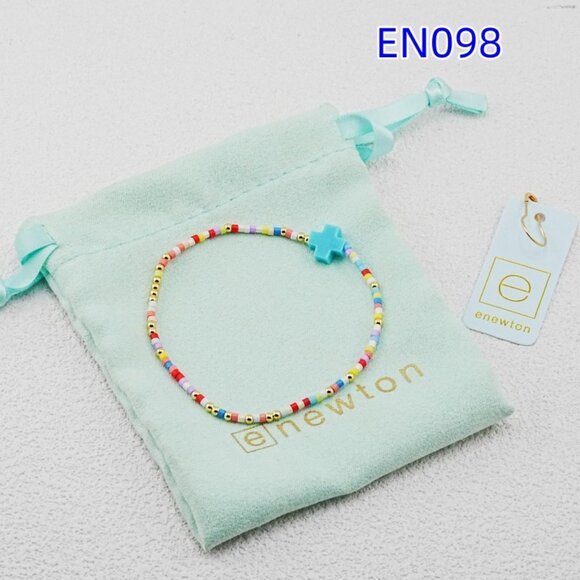 Enewton Colorful Glass Tube Bead Blue Cross Bracelet - Picture 3 of 4